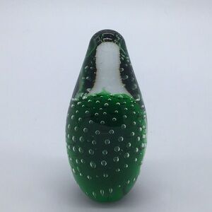 Art Glass Green Bullicante Paperweight